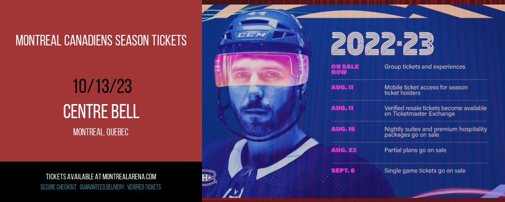 Montreal Canadiens Season Tickets at Centre Bell